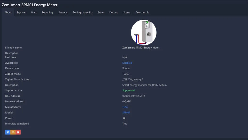 Zemismart SPM01-D2TZ | 1-fase 63A - Zigbee Smart Energiemeter