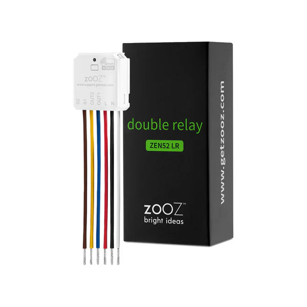 Zooz Dubbel Relais | ZEN52 | Z-Wave Plus 700 EU Serie