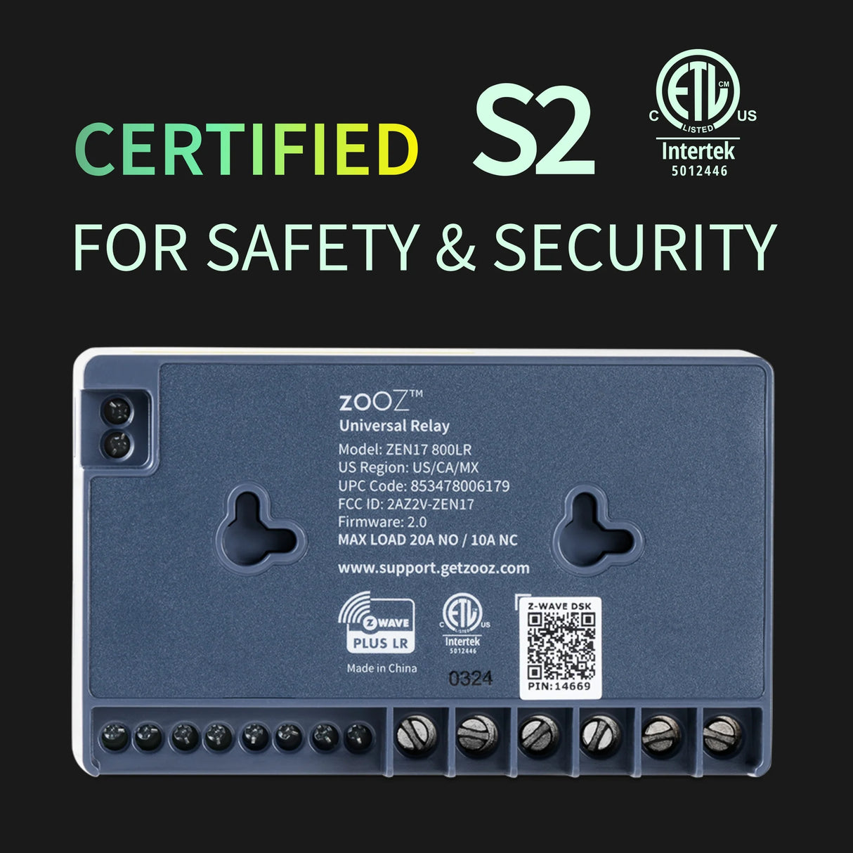 Zooz Universeel Relais 2x NO/NC | ZEN17 | Z-Wave Plus 800 EU Serie